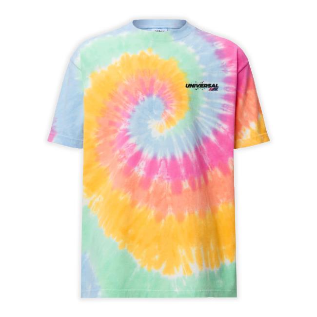 Ua Branded Embroidered Tie-Dyed Sweater Sherbet Rainbow