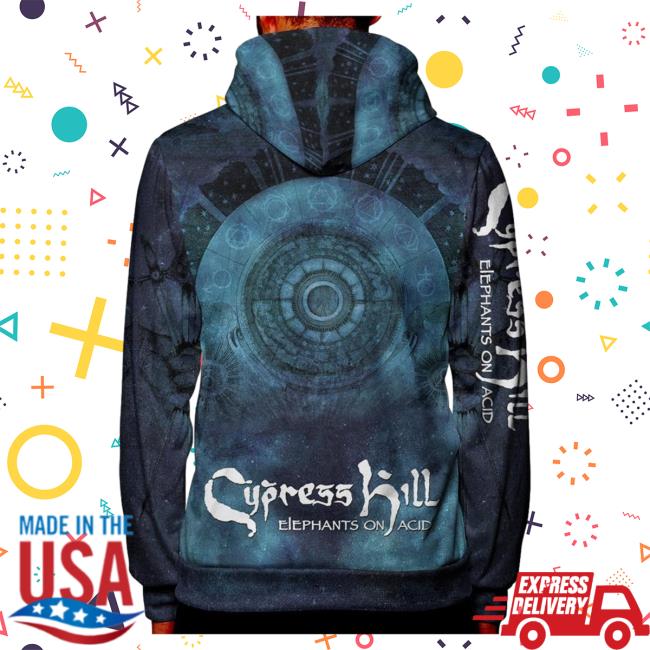Official Cypress Hill Merch Aop Cypress Hill Elephants on Acid All Over Print Crewneck CypressHill