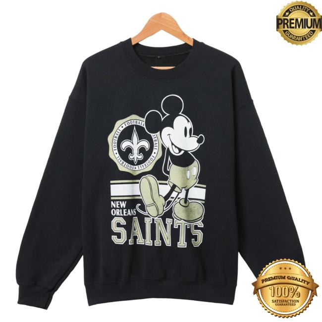 Official Junk Food Apparel Clothing Store Shop Junkfoodclothing New Orleans Saints Footbal Logo Mickey Mouse Pullover Sweatshirt