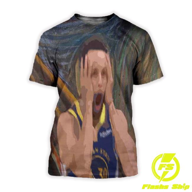 Trending Stephen Curry Goes Crazy In Fourth Quarter Against Rockets The Scream Art Style Halloween 2023 3D Shirts