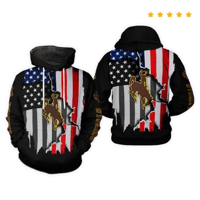 Officia Wyoming Cowboys Ncaa Us Flag 3D Sweaters