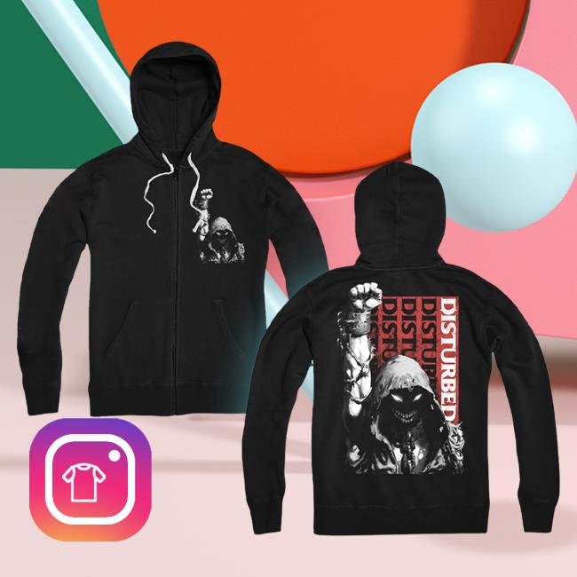 Official Disturbed Merch Store Fist Zip Up Hooded Sweatshirt Disturbed1