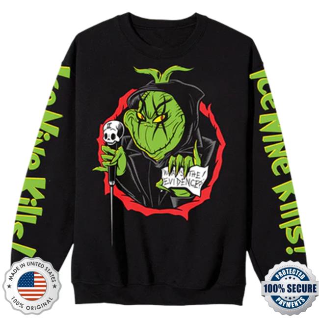 Official Ink Merch Store Ice Nine Kills Silence The Grinch Crewneck Sweatshirt IceNineKills