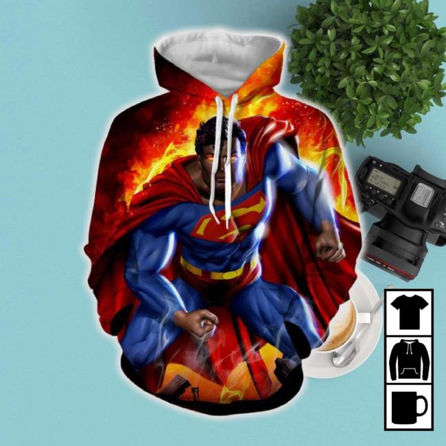 Super Man On Fire 3D Hoodie Sweatshirt Impressive Gift For Men And Women