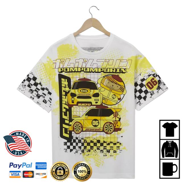 Officia Official Box Lunch Clothing Shop Store Sanrio Pompompurin Racecar Tee Shirt Boxlunch Merch