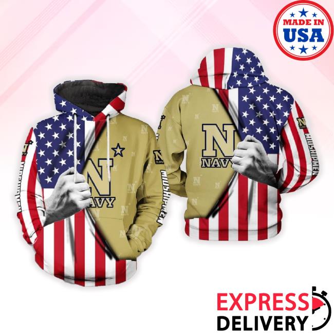 Navy Midshipmen Ncaa Us Flag 3D Printed Tee