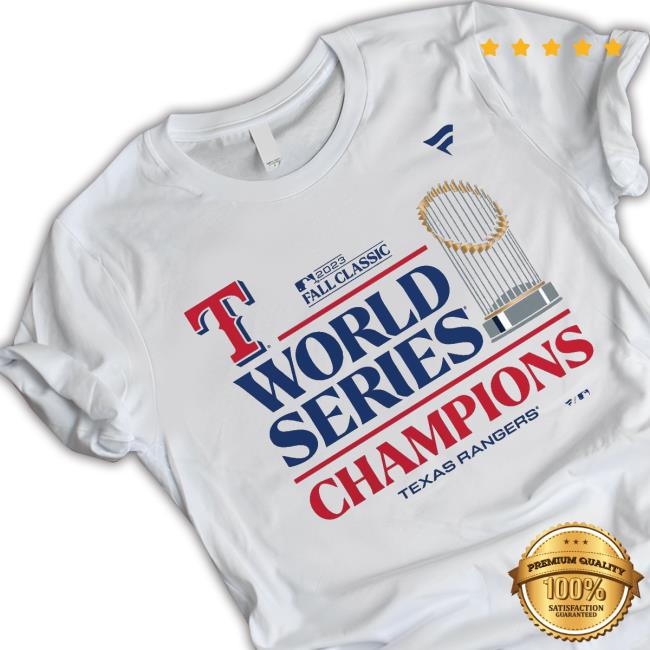 Texas Rangers Fanatics Branded 2023 World Series Champions Locker Room Shirt