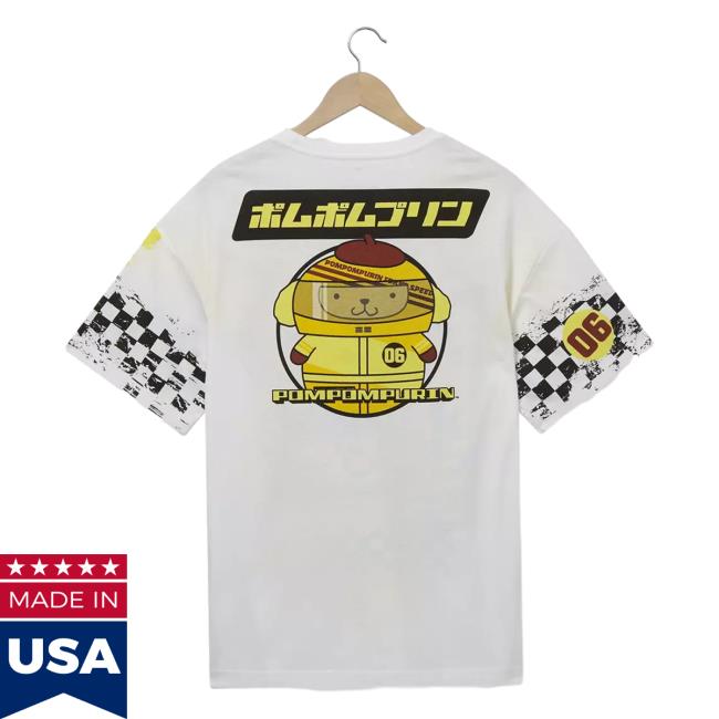 Officia Official Box Lunch Clothing Shop Store Sanrio Pompompurin Racecar Tee Shirt Boxlunch Merch