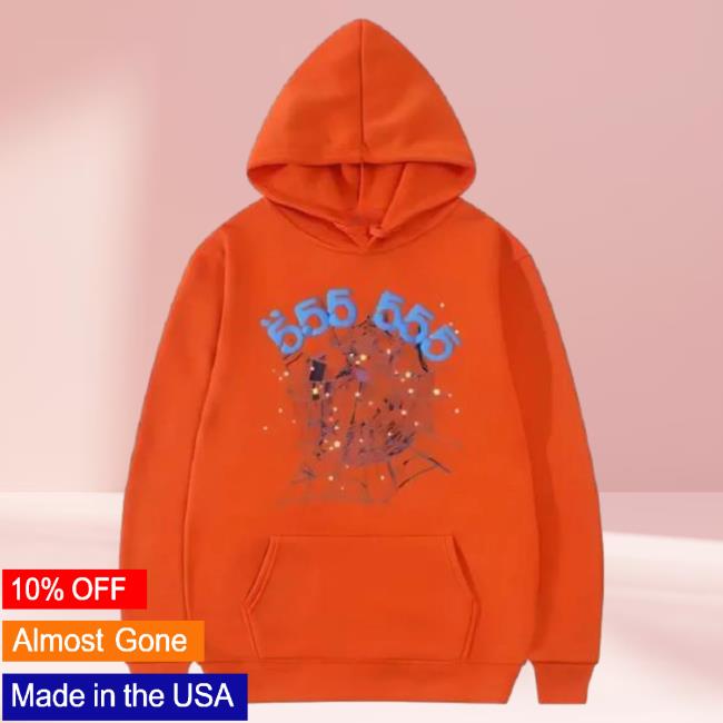 Official Sp5der Clothing Apparel Sp5der 555555 Number Sweater Men Orange Sp5der Merch Store Shop