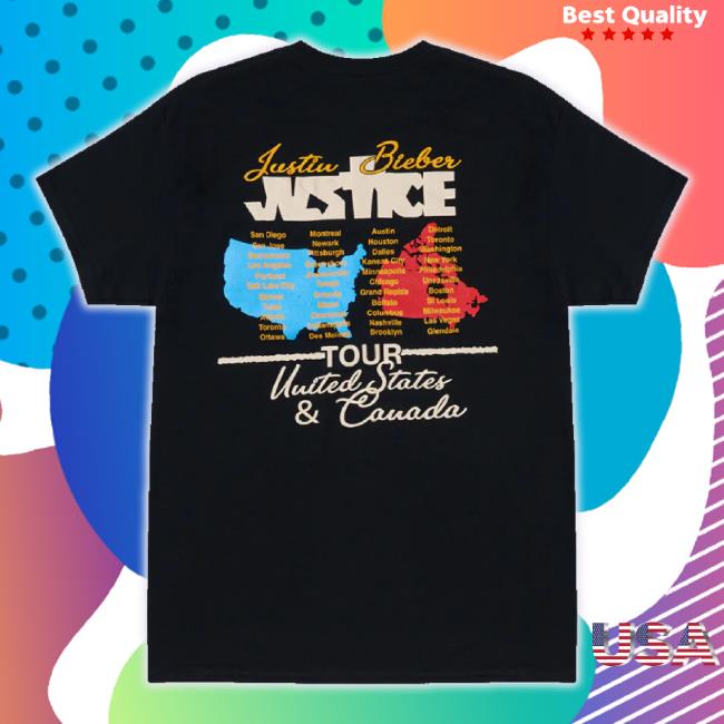 Original Justin Bieber Music Merch Store Justice Us & Canada Tour Black Unisex Sweatshirt Justinbiebermusic Shop