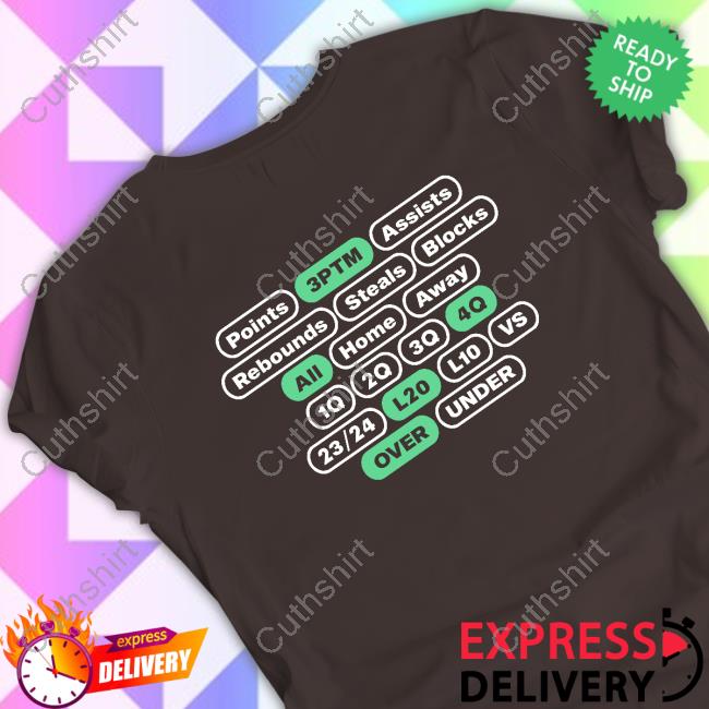 Props.Cash Points 3Ptm Assists Rebounds Steals Blocks All Home Away 1Q 2Q 3Q 4Q 23/24 L20 L10 Vs Over Under Long Sleeve T Shirt