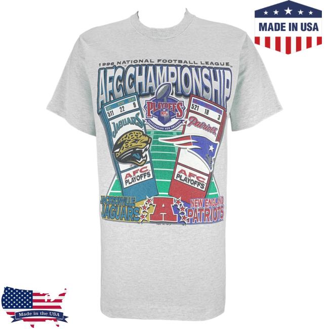 Official Vintage Club Clothing (Pro Player) - Jacksonville Jaguars Vs Patriots Playoffs Matchups Shirts 1997 Medium