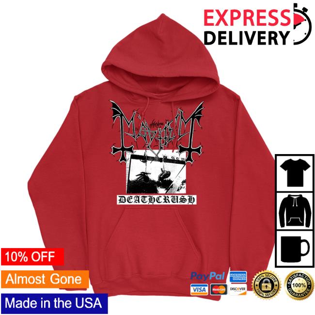 Official Kings Road Merch Store Deathcrush Pullover Unisex Sweatshirt (Red) Mayhem Kingsroadmerch