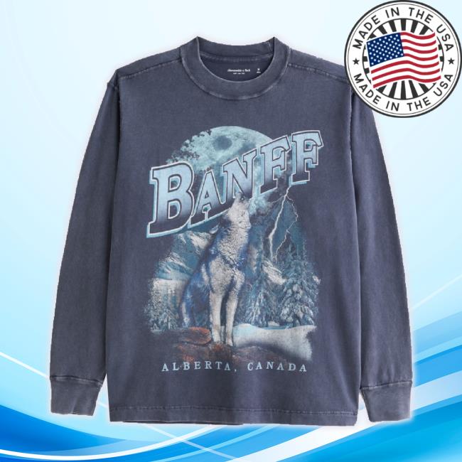 Official Abercrombie Merch Store Online Exclusive Long-Sleeve Banff Graphic Unisex Sweatshirt Abercrombie Apparel Clothing Shop