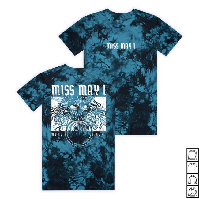 Official Merch Now Miss May I Lion Custom Dye Black/Blue Hoodie Sweatshirt Merchnow Shop