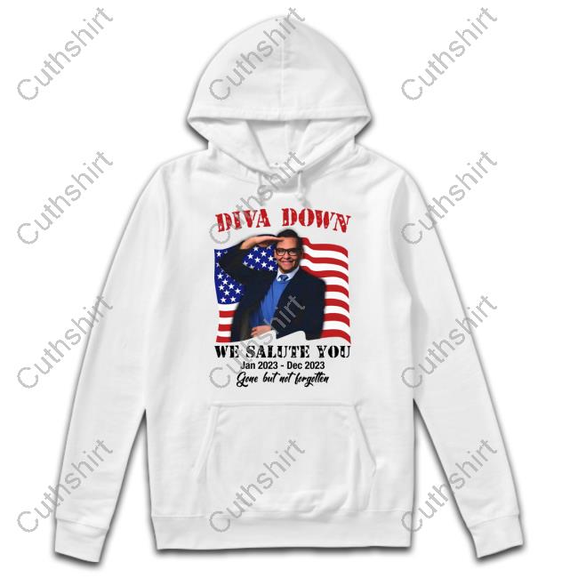 Official Shirtsthatgohard Diva Down We Salute You George Santos Hoodie Thegoodshirts