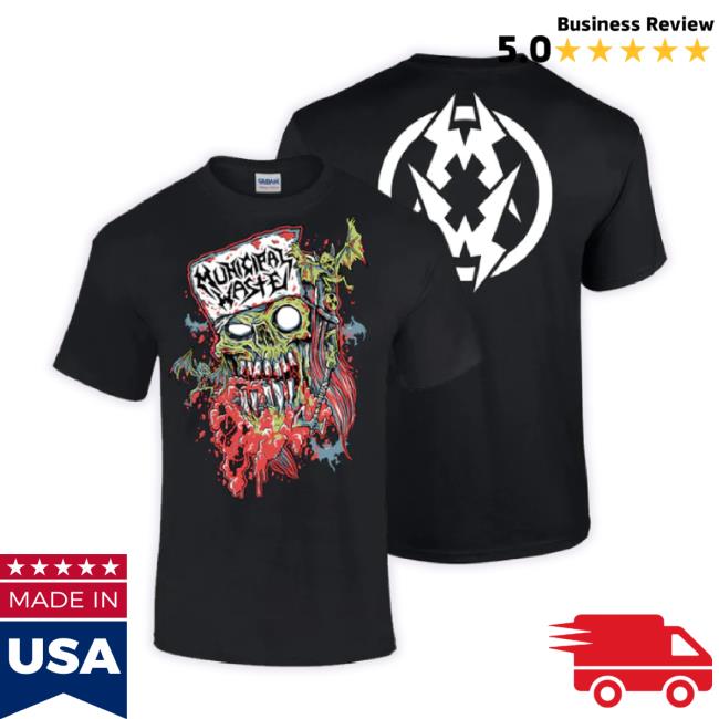 Official Jsrdirect Merch Store Municipal Waste Zombie Head White Logo Hoodie Jsrdirect Shop