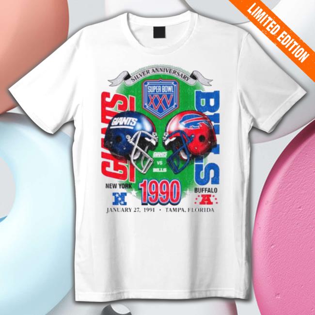 Official New York Giants Vs Buffalo Bills 1990 Dueling Super Bowl ’47 Franklin T-Shirt