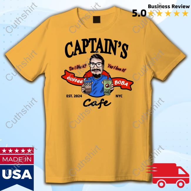 Worldoftshirts Merch Captain's Coffee & Boba Cafe Hooded Sweatshirt