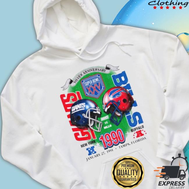 Official New York Giants Vs Buffalo Bills 1990 Dueling Super Bowl ’47 Franklin Hoodie Sweatshirt