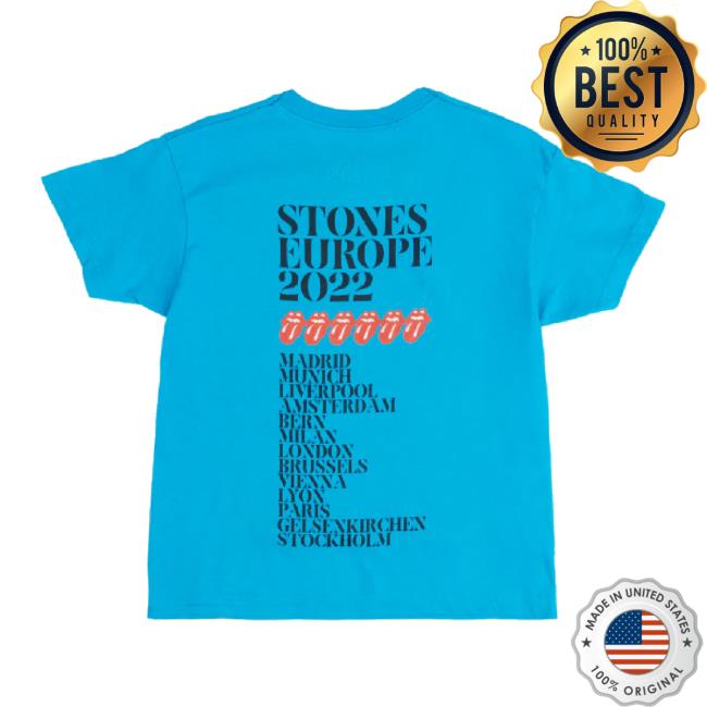 Original The Rolling Stones Shop Merch Store Sixty Cyberdelic Kids Blue Tour Long Sleeve Tee Therollingstonesshop