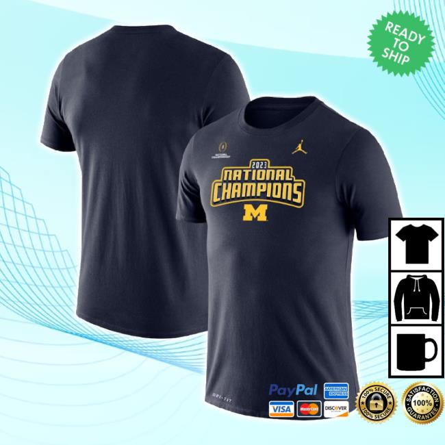 Trending Men's Jordan Brand Navy Michigan Wolverines College Football Playoff 2023 National Champions Legend Performance Hoodie Sweatshirt