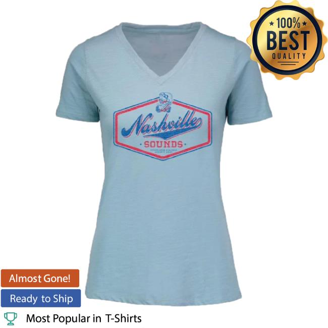 Original Nashville Sounds Milb Store Merch Nashville Sounds Mv Sport Light Denim Vera Ringspun Slub V Neck Sweaters Nashville Sounds Milbstore Shop