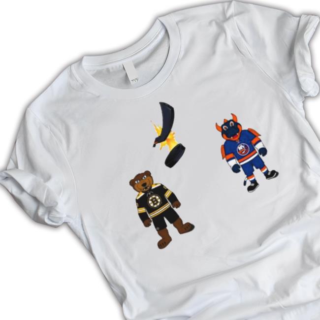 Trending Boston Bruins Vs New York Islanders Nhl 2024 Mascot Cartoon Hockey Sweater