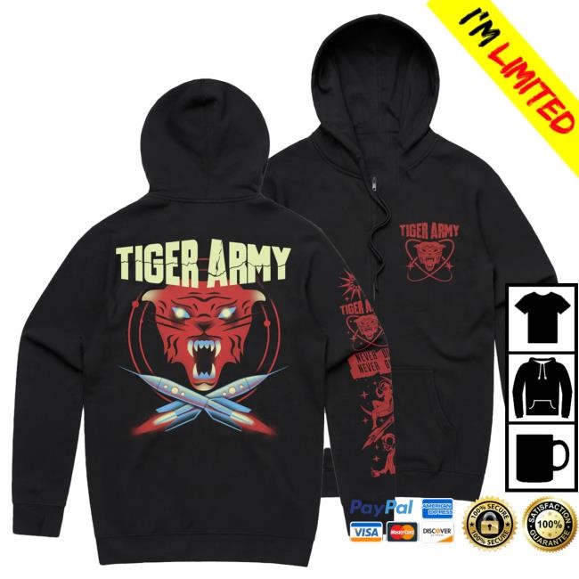 Merch Connection Inc Merch Tiger Army Rocket Tiger Zip-Up Sweatshirt Merch Connection Inc Merch Tiger Army Rocket Tiger Zip-Up Sweatshirt