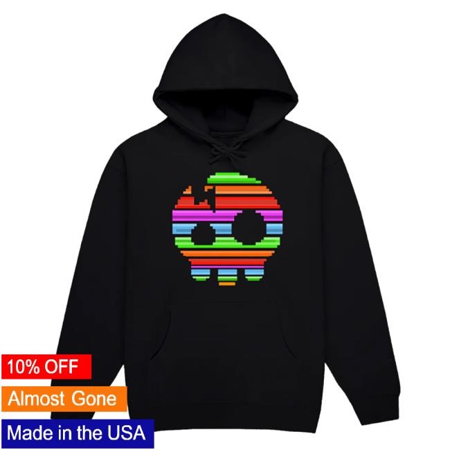 The Living Tombstone - 8 Bit Rainbow Skull Hooded Sweatshirt The Living Tombstone Merch Store Shop The Living Tombstone - 8 Bit Rainbow Skull Hooded Sweatshirt The Living Tombstone Merch Store Shop