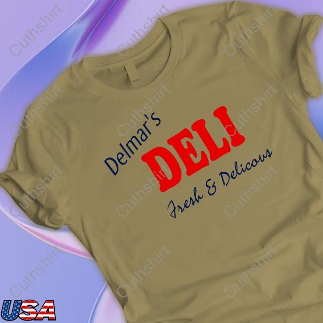 Peter Parker Wearing Delmar's Deli Fresh & Delicious Shirt