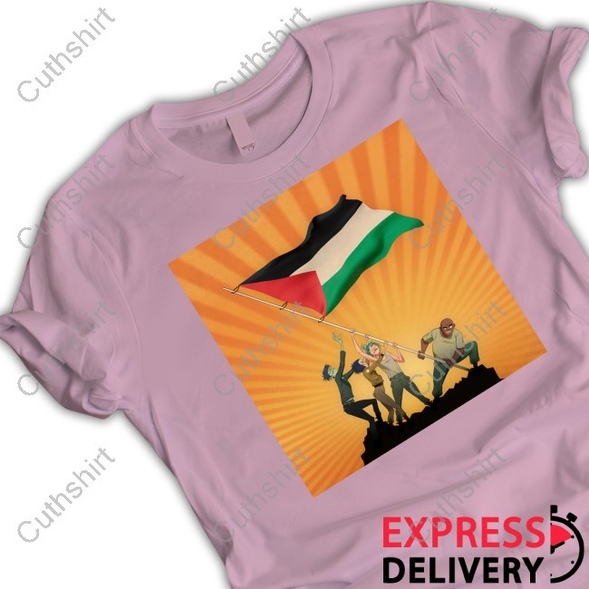Glowrillazart Palestinian Sunrise By Gorillaz Limited Edition Long Sleeve Shirt